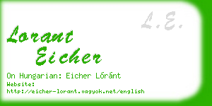 lorant eicher business card