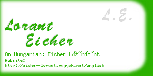 lorant eicher business card